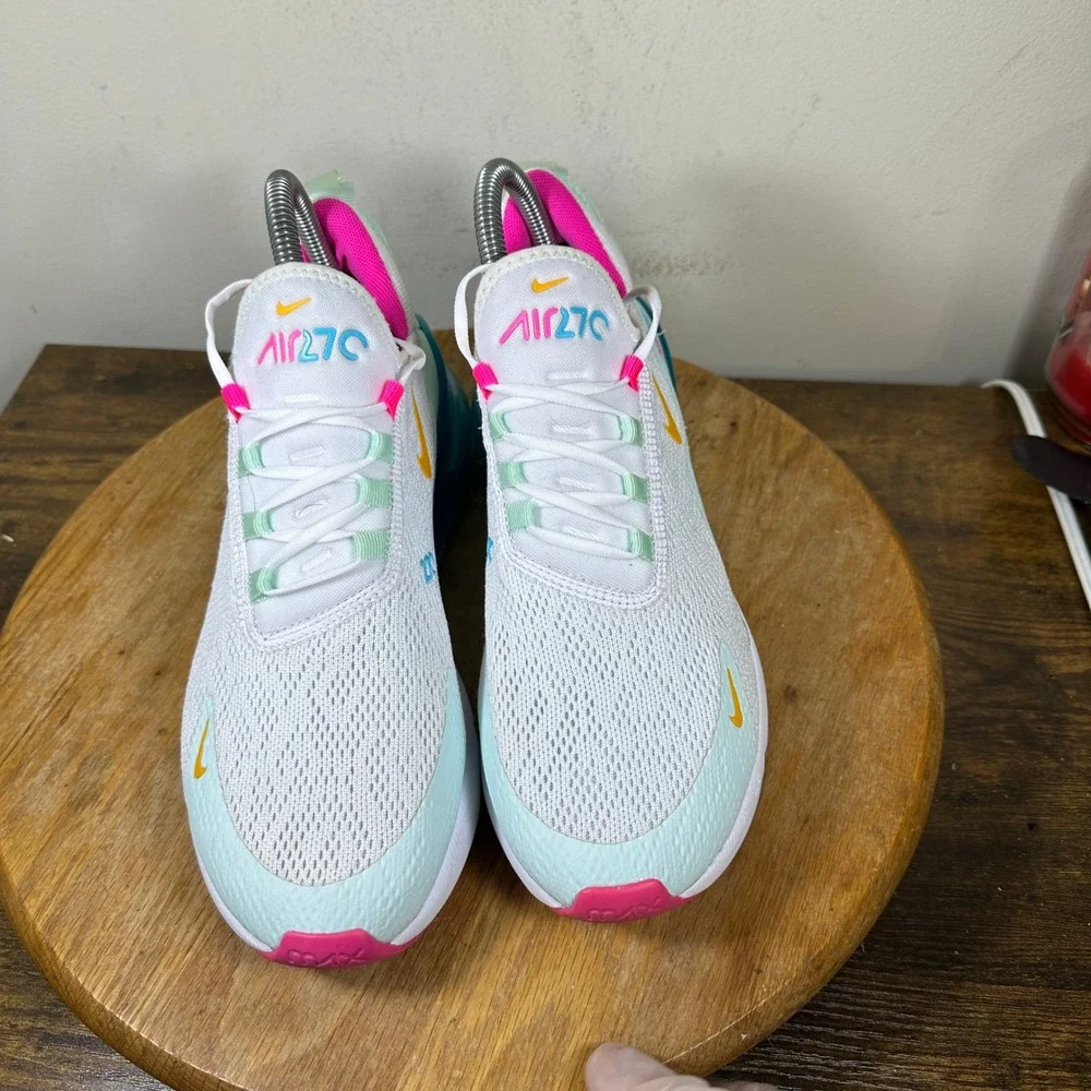 Nike Air Max 270 Women White Arctic Punch Hyper Jade CJ0568-100 Size 8.5